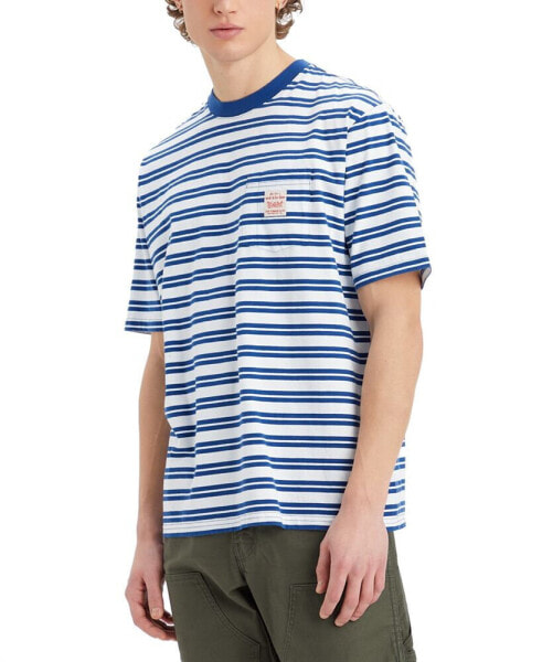 Men's Workwear Relaxed-Fit Stripe Pocket T-Shirt, Created for Macy's