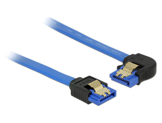 Delock 84982 - 0.1 m - SATA III - SATA 7-pin - SATA 7-pin - Male/Male - Black - Blue