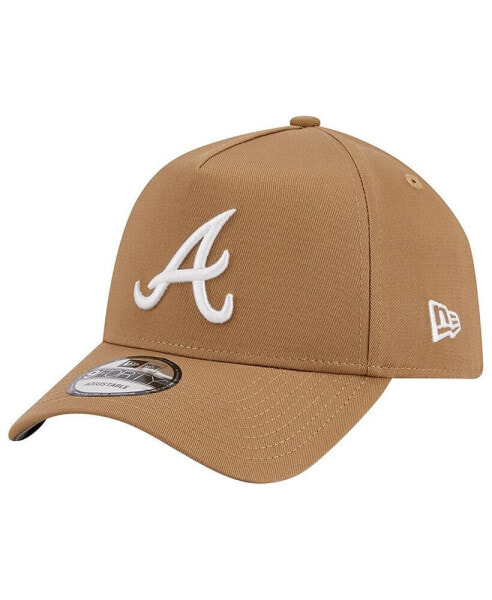 Men's Khaki Atlanta Braves A-Frame 9FORTY Adjustable Hat