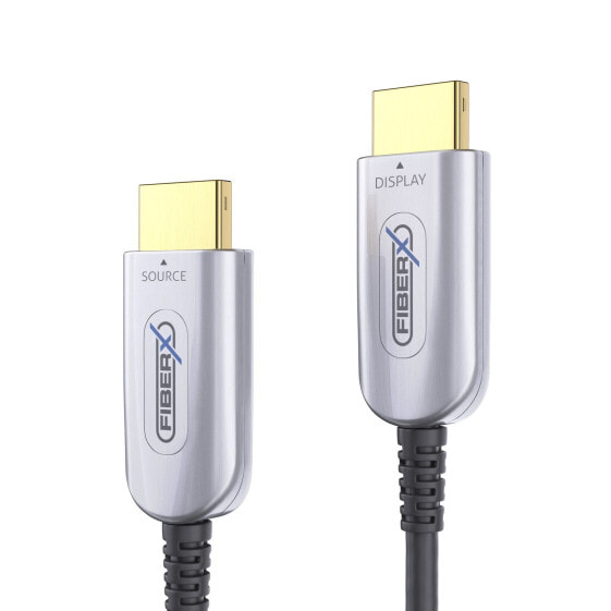 PureLink FiberX FX-I350-025, 25 m, HDMI Type A (Standard), HDMI Type A (Standard), 18 Gbit/s, Black, Silver