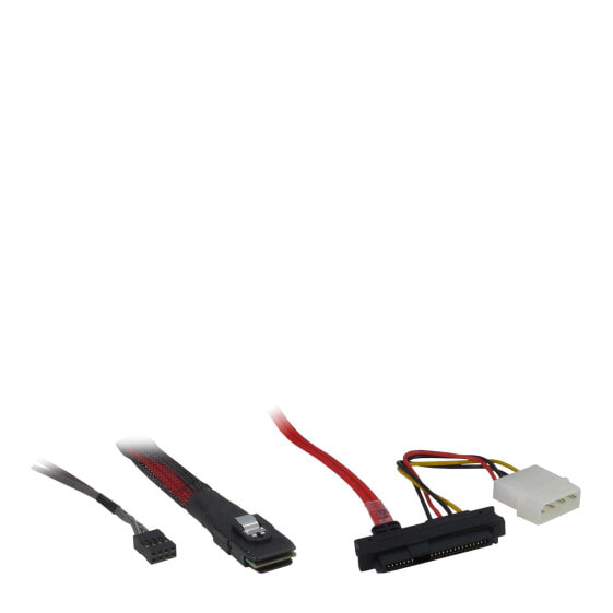 Inter-Tech 0.5m SFF 8087/4xSFF 8482+SATA - 0.5 m - SFF 8087 - 4x SFF 8482 / SATA Power - Male/Male - Black - Red - 90 g