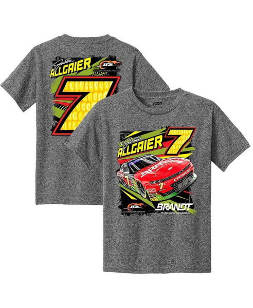 Men's Heather Charcoal Justin Allgaier Car T-shirt