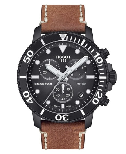 Часы Tissot Seastar Brown Leather Watch