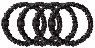 Pure Silk Skinny Scrunchies black