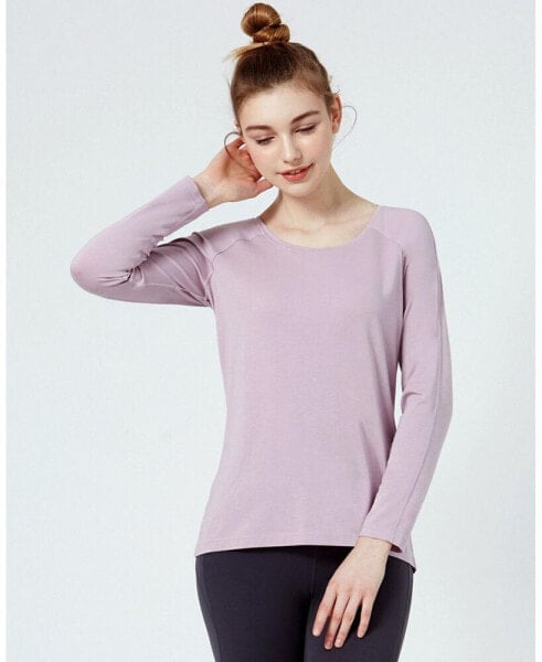 Rebody Essentials Scooped Long Sleeve Top For Women