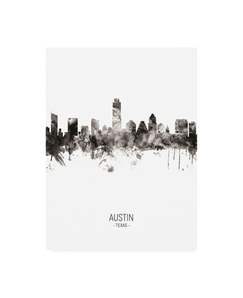 Michael Tompsett Austin Texas Skyline Portrait II Canvas Art - 15.5" x 21"