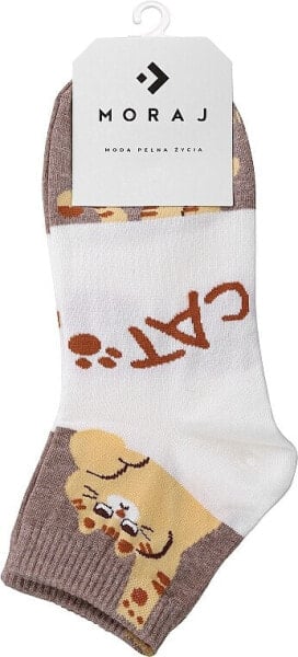 Kurze Damensocken aus Baumwolle Kätzchen beige - Moraj 25 (38-40)