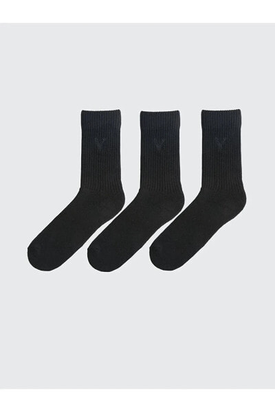 AYMİRA GİYİMDEN SEPETTE % 10 PAMUKLU ESNEK Nakışlı Erkek Soket Çorap 3'lü
