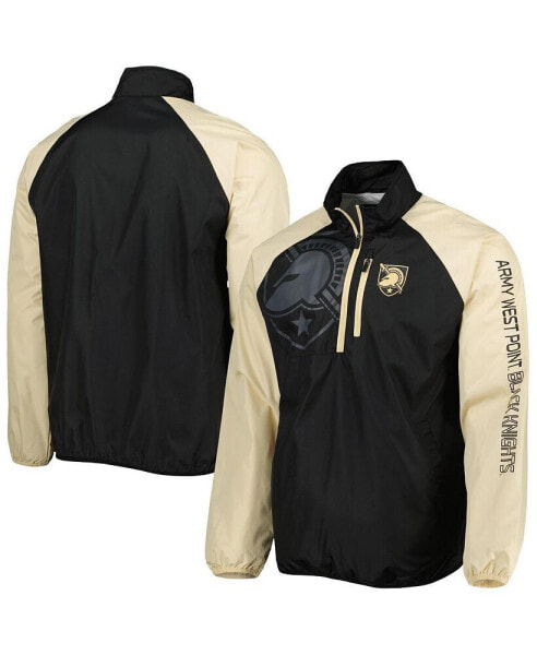 Men's Black, Gold Army Black Knights Point Guard Raglan 1/4-Zip Jacket
