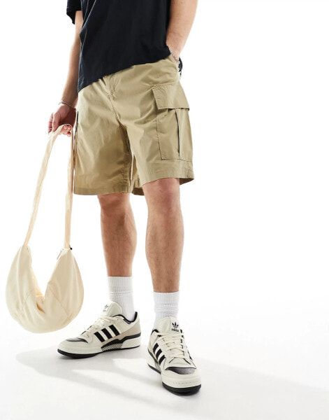 Weekday loose fit cargo shorts in brown