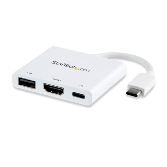 Адаптер USB-C StarTech.com с портом HDMI - USB 3.0 - 60W PD - Белый - Проводной - USB 3.2 Gen 1 (3.1 Gen 1) Type-C - 60 W - Белый - 5 Gbit/s - 4096 x 2160 пикселей