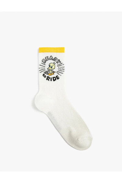 Tweety Soket Çorap Lisanslı İşlemeli