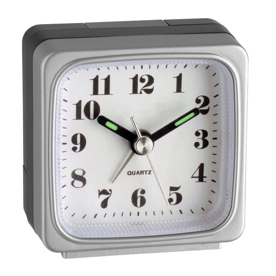 TFA Dostmann 98.1079, Quartz alarm clock, Square, Plastic, 12h, Analog, Battery