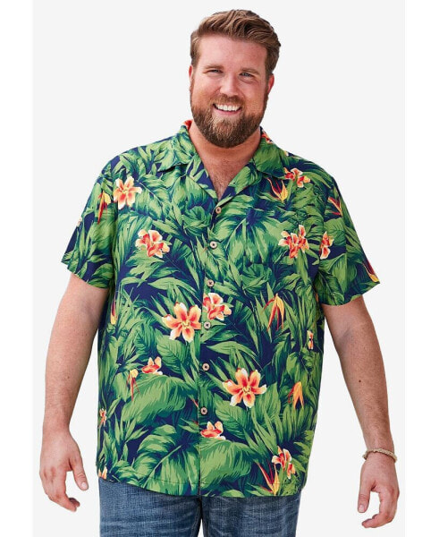 Big & Tall KS Island Printed Rayon Short-Sleeve Shirt