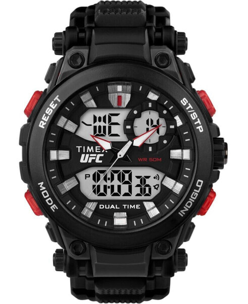 UFC Men's Quartz Impact Resin Black Watch, 50mm