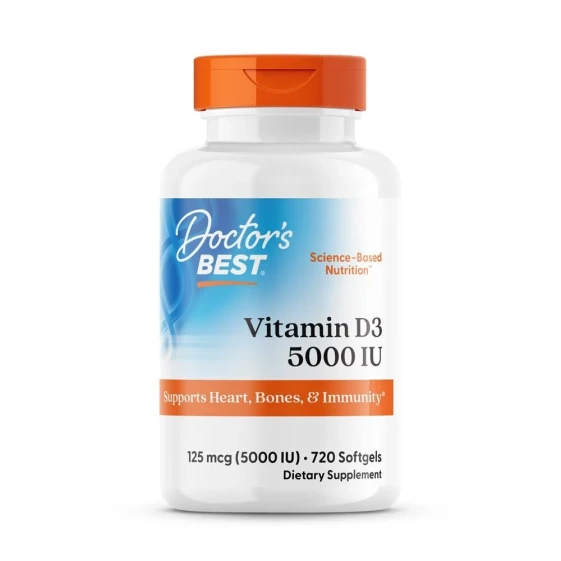 Doctors Best Vitamin D3 Витамин D3 125 мкг 5000 МЕ 180 желатиновых капсул 1987₽