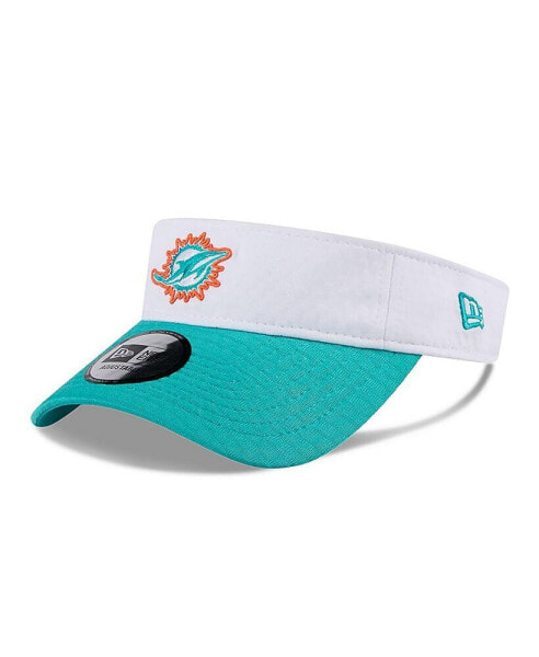 Men's White/Aqua Miami Dolphins 2024 NFL Training Camp Adjustable Visor