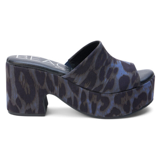 BEACH by Matisse Terry Leopard Platform Clog Womens Blue Casual Sandals TERRY-5