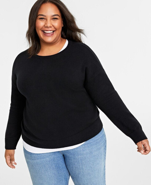 Plus Size Crewneck Sweater, Created for Macy's