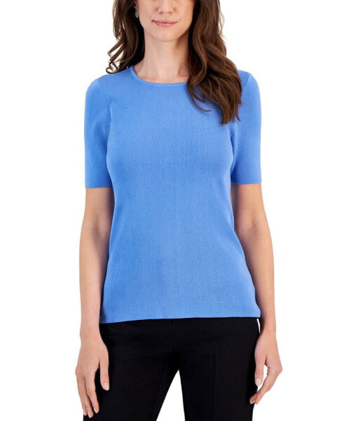 Women's Short-Sleeve Crewneck T-Shirt Sweater