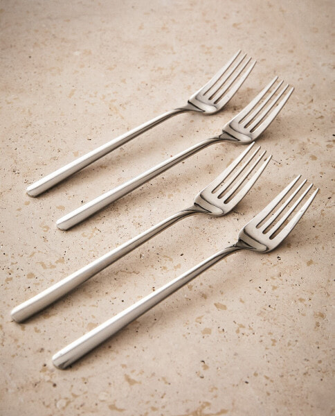 Set of shiny steel forks