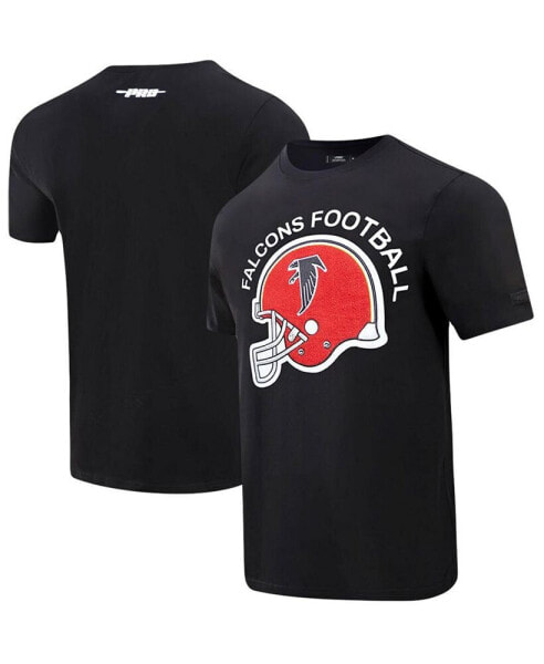 Men's Black Atlanta Falcons Red Helmet Wordmark T-shirt