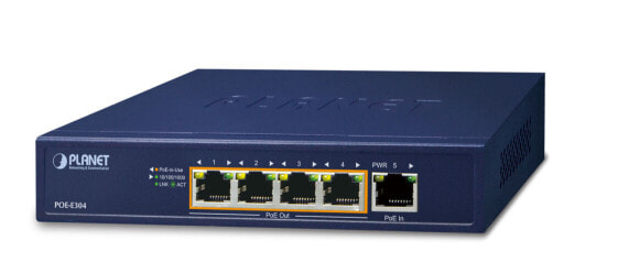 Planet POE-E304 - Network transmitter & receiver - 100 m - Cat5 - Cat5e - Cat6 - 10,100,1000 Mbit/s - Full - 2000 entries