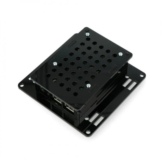 Case for Raspberry Pi model 3B+/3B/2B VESA v2 for monitor mounting - black