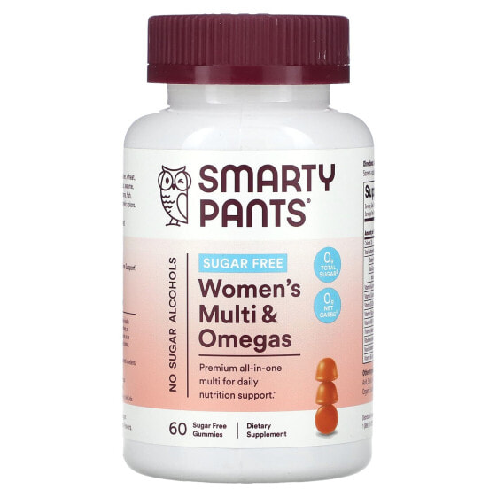 Витамины для женщин SMARTYPANTS Women's Multi & Omegas, без сахара, апельсин, 60 жевательных мишек