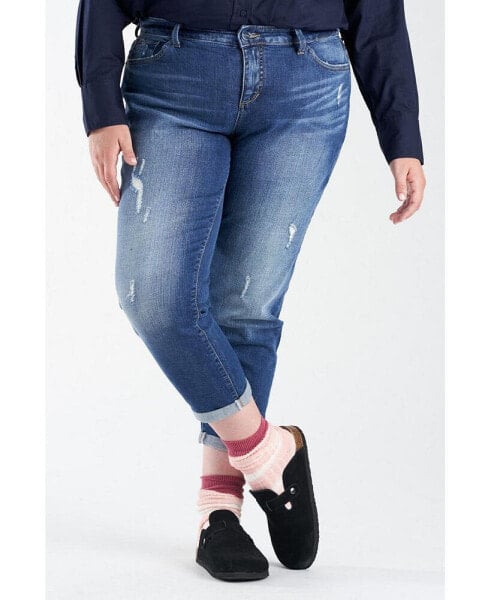 Джинсы SLINK Jeans Boyfriend средняя посадка плюс размер