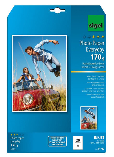 Sigel IP713 - Inkjet printing - A4 (210x297 mm) - Gloss - 20 sheets - 170 g/m² - White