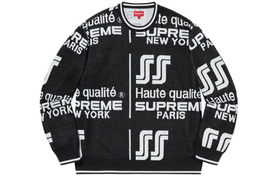 Supreme SS20 Week 3 Qualité Sweater 线条字母圆领套头毛衣 男女同款 黑色 / Свитшот Supreme SS20 Week SUP-SS20-454
