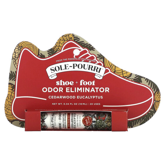 Sole-Pourri™ Shoe+ Foot, Funk-Fighting Odor Eliminator, Cedarwood Eucalyptus, 0.34 fl (10 ml)