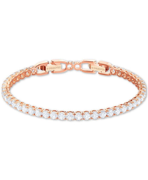Rose Gold-Tone Crystal Tennis Bracelet
