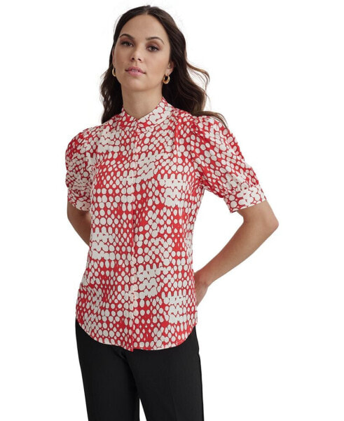 Women's Printed Short Sleeve Blouse