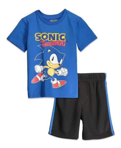 Sonic the Hedgehog Athletic Pullover T-Shirt & Shorts Outfit Set Toddler |Child Boys