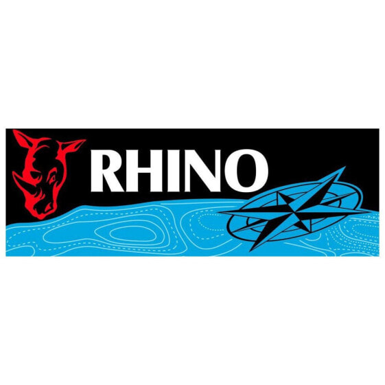 Наклейка Rhino Offshore черная/красная/голубая 21см 7см.