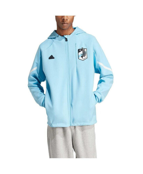 Куртка Adidas мужская светло-голубая Minnesota United FC 2024 Anthem Travel Full-Zip
