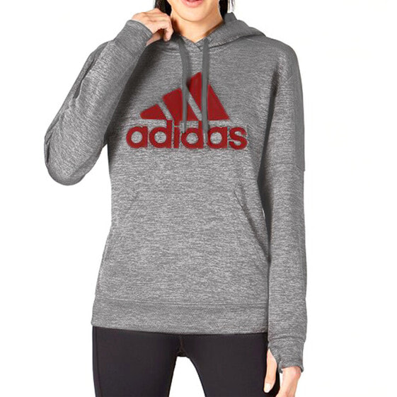 Adidas Women's Originals Shine Logo Hoodie Light Grey DX5115