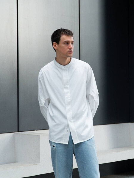 Labelrail x Isaac Hudson soft oversized sleeve detail shirt in off-white