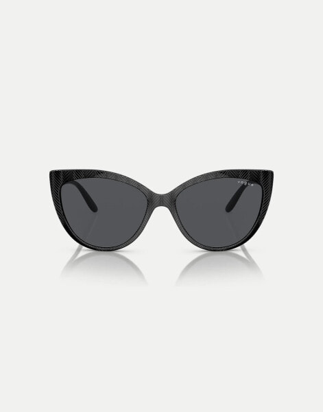 Vogue eyewear cat eye sunglasses in black with grey lens