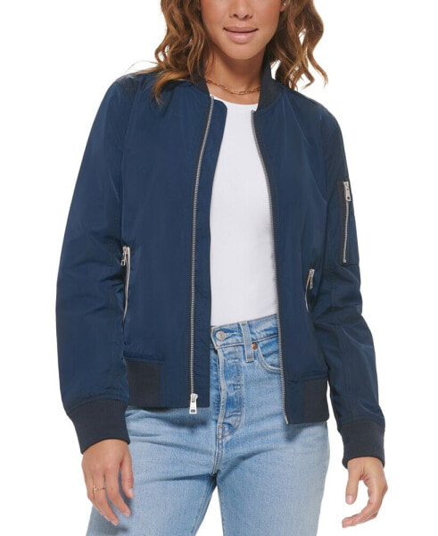 Women's Lightweight Zip-Detail Bomber Jacket