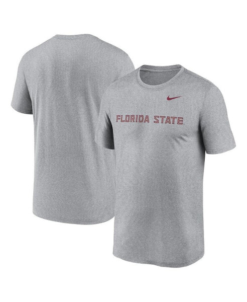 Men's Heather Gray Florida State Seminoles Primetime Legend Wordmark T-Shirt