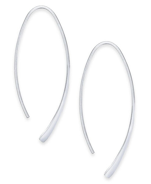 Medium Plated Polished Wire Threader Earrings