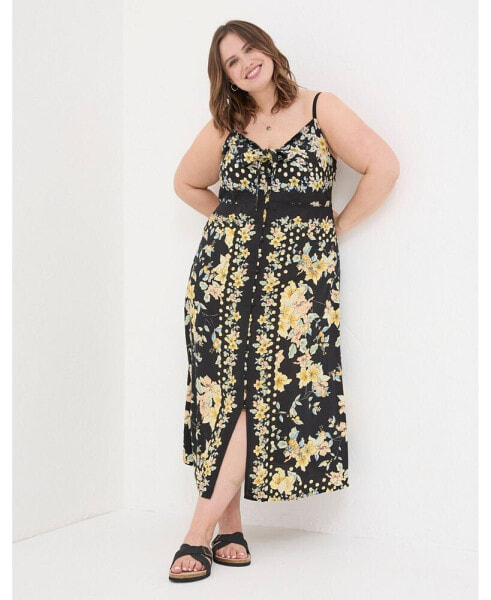 Plus Size Phoebe Citrus Floral Midi Dress