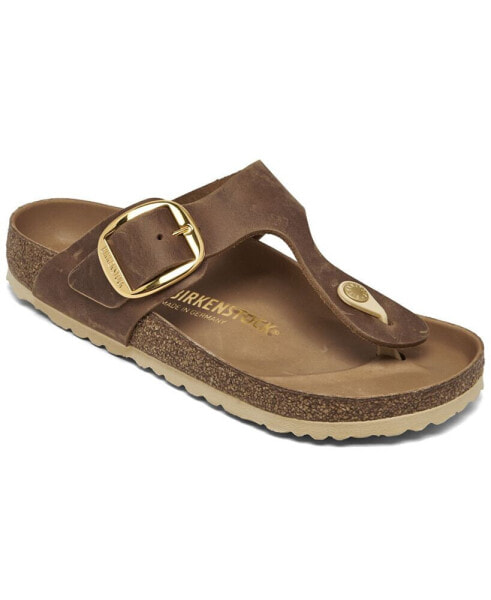 Women's Gizeh Big Buckle Oiled Leather Sandals from Finish Line