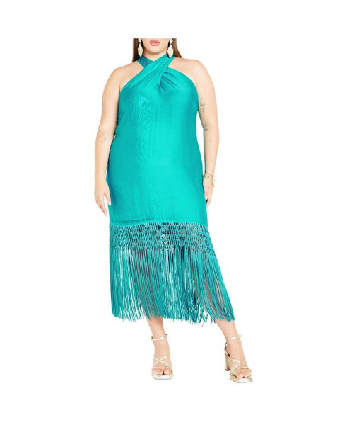 Plus Size Calypso Fringe Dress