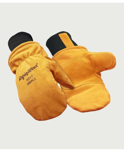 Men's Warm Fleece Lined Fiberfill Insulated Leather Mitten Gloves
