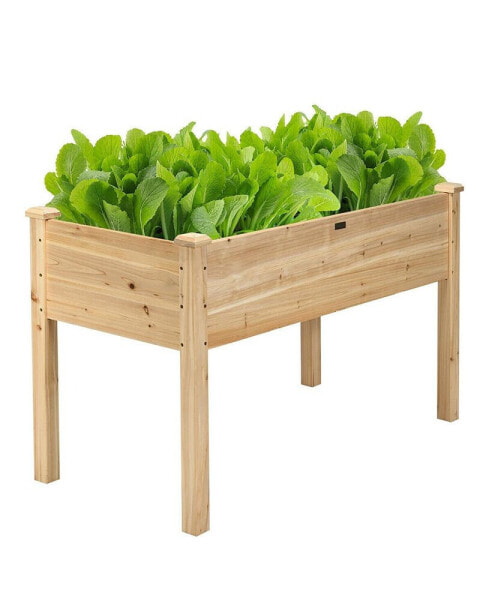 Wooden Raised Vegetable Garden Bed Elevated Grow Vegetable Planter