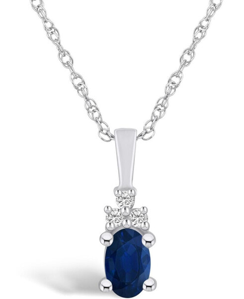 Macy's sapphire (5/8 Ct. t.w.) and Diamond Accent Pendant Necklace
